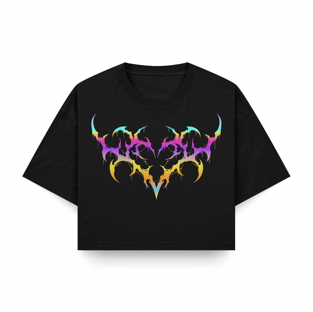 Heart Cyber rainbow crop üst — CUCIWEAR streetwear