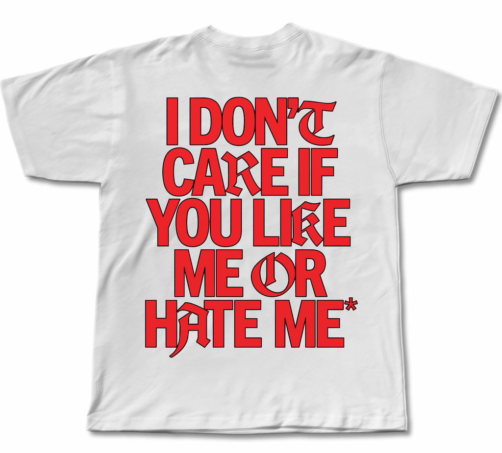 I don't care baskılı oversize tişört — CUCIWEAR streetwear